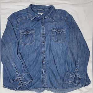 Merona Chambray Shirt, Size XXL Medium Blue